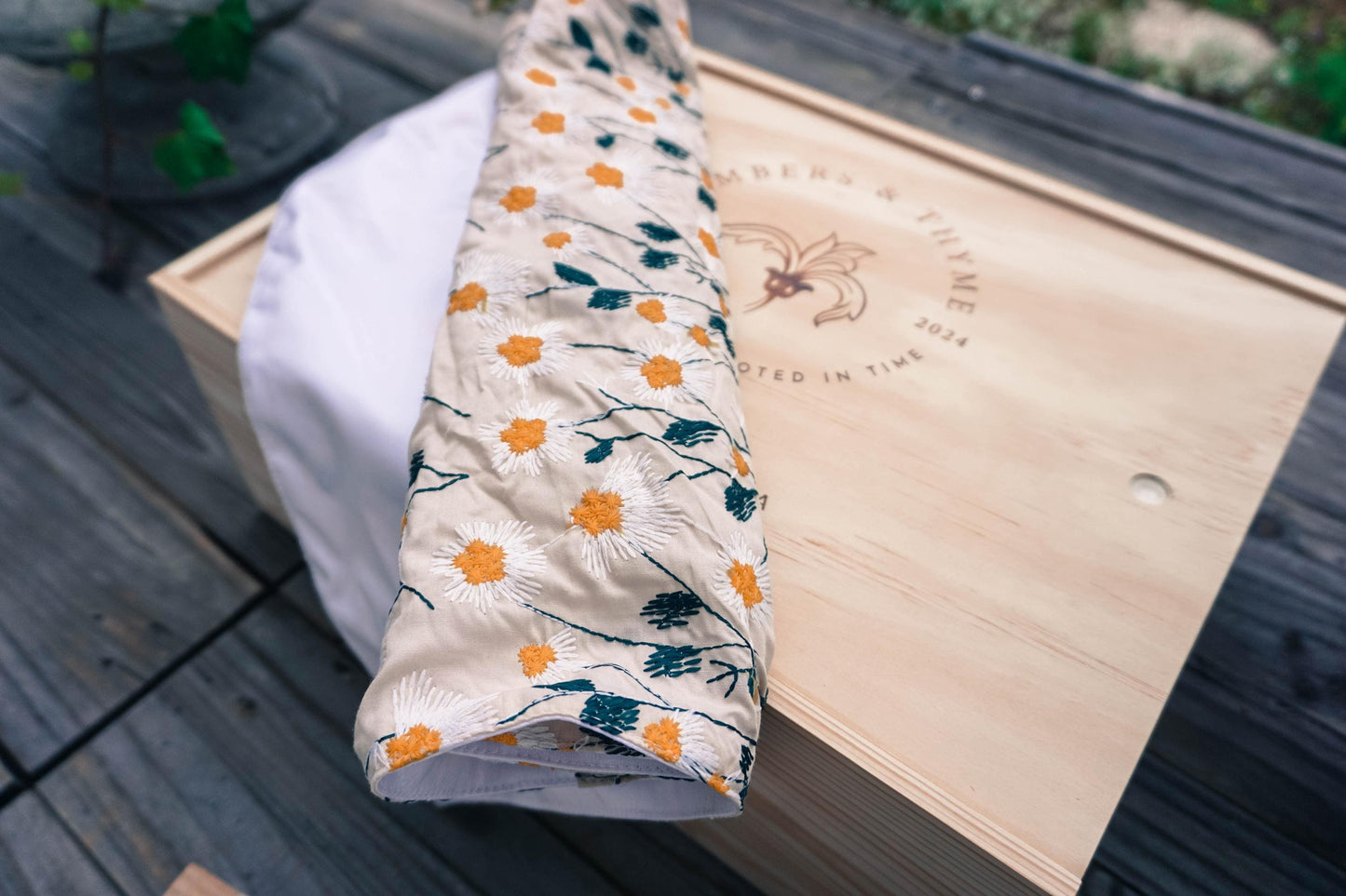 Floral Embroidered Sourdough Dough-Proofing Cover | Food-Safe & Handcrafted. Large Double Layered waterproof inner. (27 3/4 x 15 3/4)
