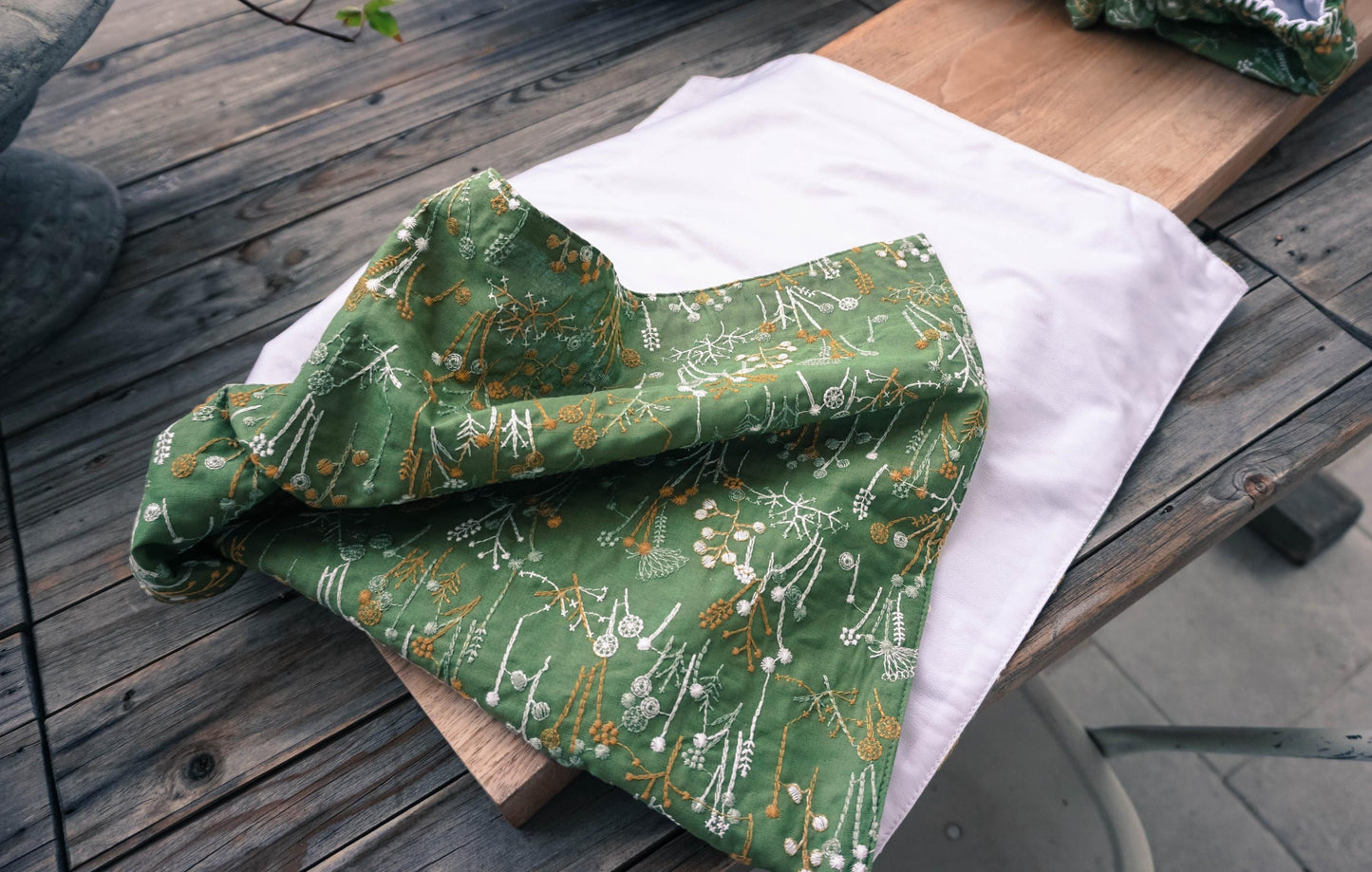 Botanical Embroidered Sourdough Dough-Proofing Cover | Food-Safe & Handcrafted. Large Double Layered waterproof inner. (27 3/4 x 15 3/4)