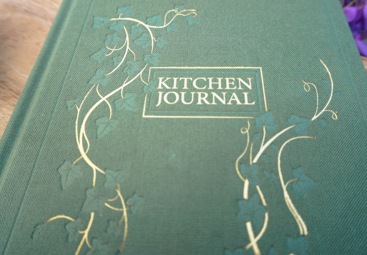 Embers & Thyme Kitchen Recipe Journal – Inspiring Heirloom Keepsake Cookbook with Quotes and Scripture – Green Linen Hardcover