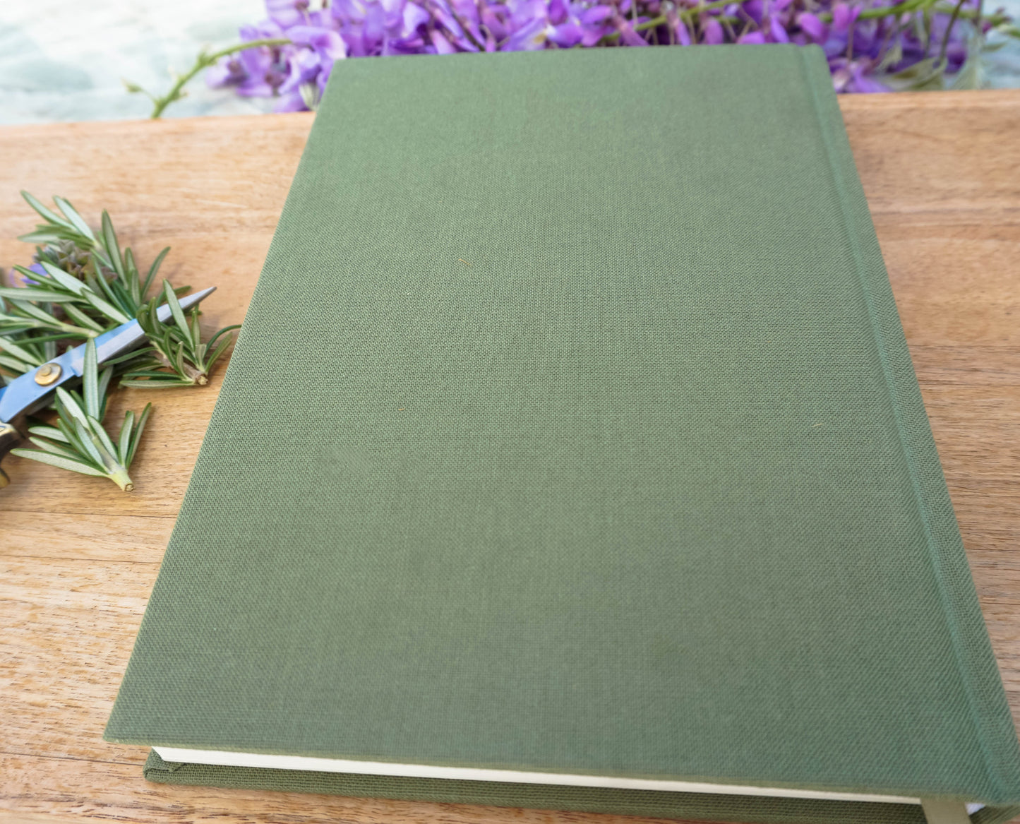 Embers & Thyme Kitchen Recipe Journal – Inspiring Heirloom Keepsake Cookbook with Quotes and Scripture – Green Linen Hardcover