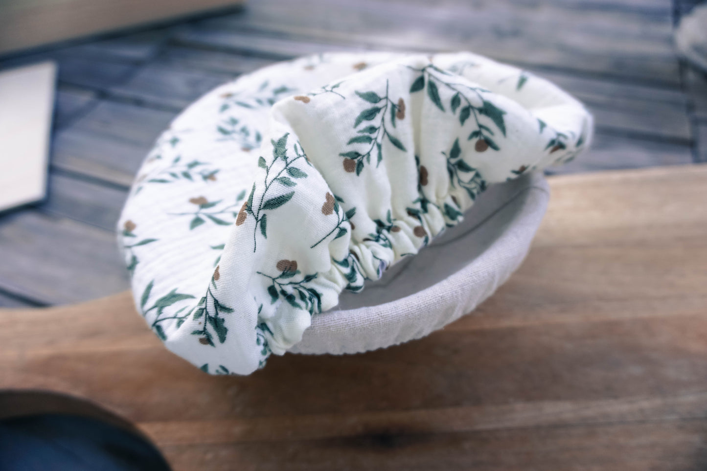 Double-Layered Olive Branch Bread Proofing Cover | Reusable Cotton Bowl Cover for Sourdough | Eco-Friendly, Breathable & Handmade