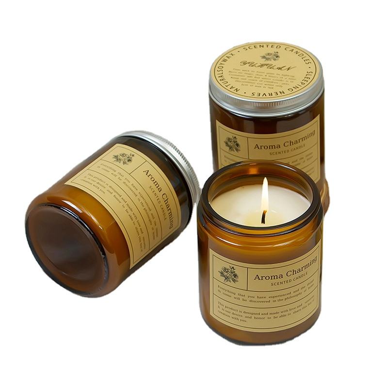 Charming Scented Candle – Hand-Poured in Amber Jar