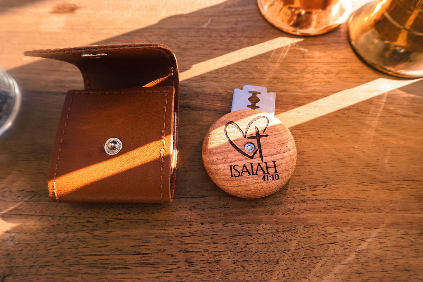 Bread Lame with Isaiah 41:10 Engraving - Wooden Precision Scoring Tool with Protective Cover for Sourdough and Artisan Baking
